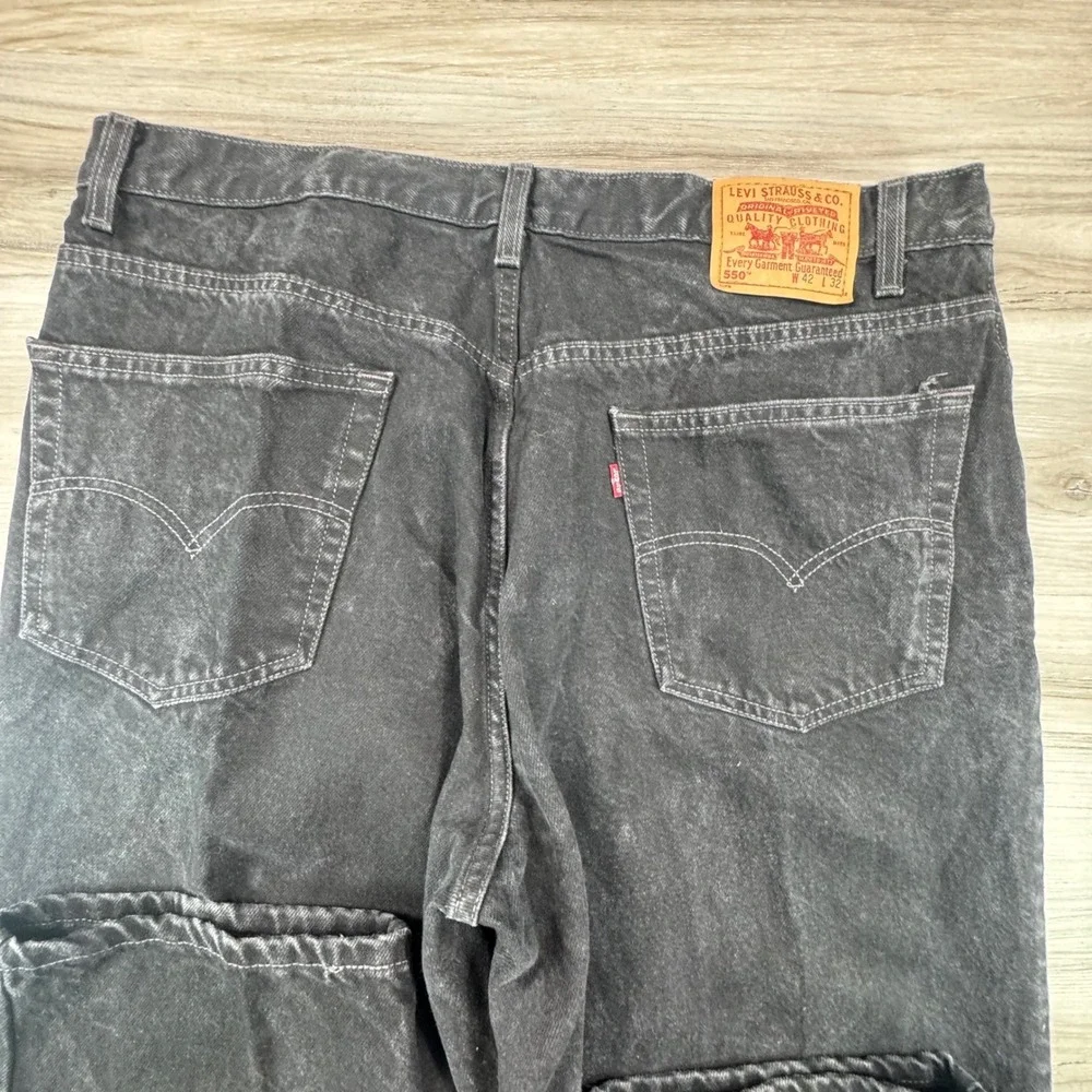 Vintage Levi's‎ 550 Black Faded Jeans 42x32 Relaxed Fit Tapered Leg Y2K 2001